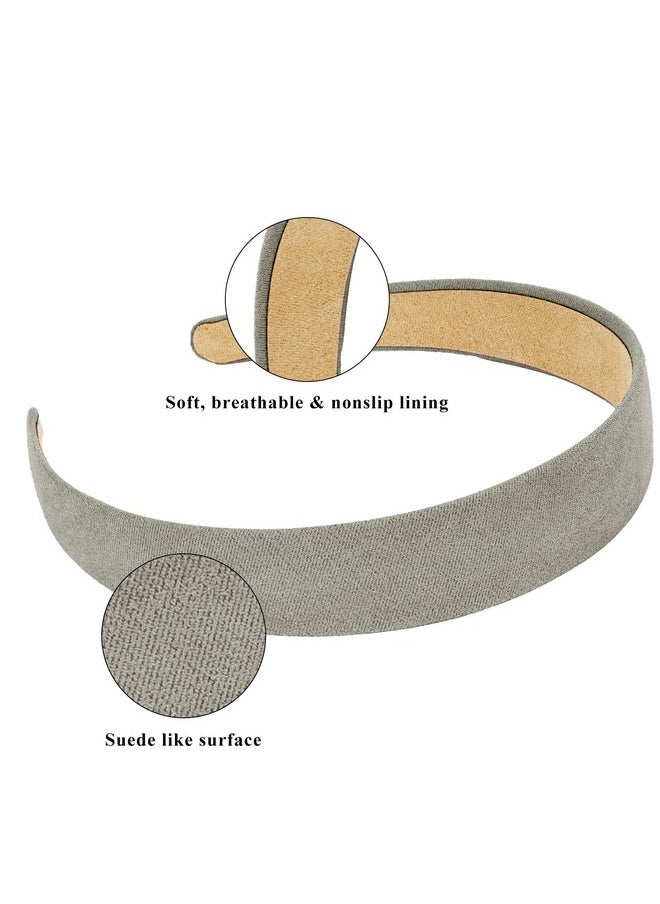Wecoe - Grey Headband Women 1 Inch Sueded Like Headband Non Slip Fashion Solid Plain Headband Hair Band Diy Halloween Christmas Costume Hair Accessories For Women Girls Diademas Para Mujer Gifts - Image 1