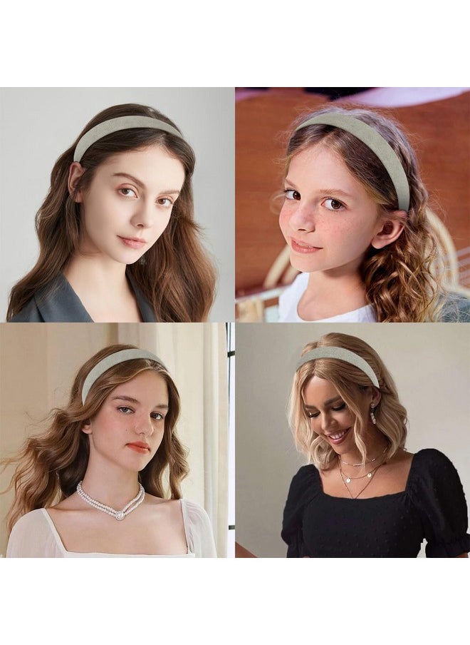 Wecoe - Grey Headband Women 1 Inch Sueded Like Headband Non Slip Fashion Solid Plain Headband Hair Band Diy Halloween Christmas Costume Hair Accessories For Women Girls Diademas Para Mujer Gifts - Image 1