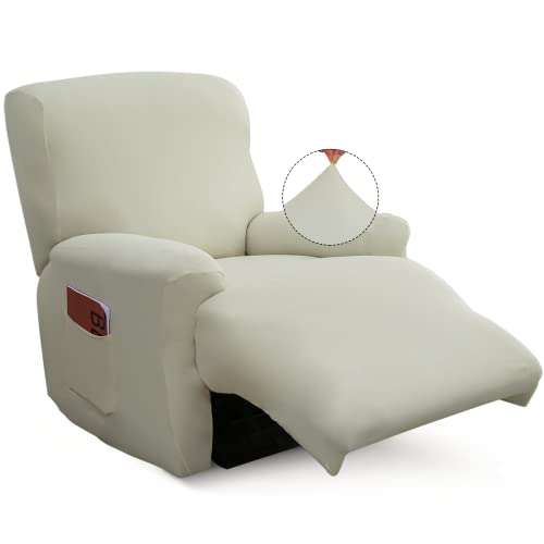 Iauddy Recliner Slipcover-Stretch Soft Slip Reclining Chair Slipcovers 4-Pieces Furniture Protector for Recliner with Pocket Fitted Sofa Couch Cover Lazy Boy Chair Cover - Image 1