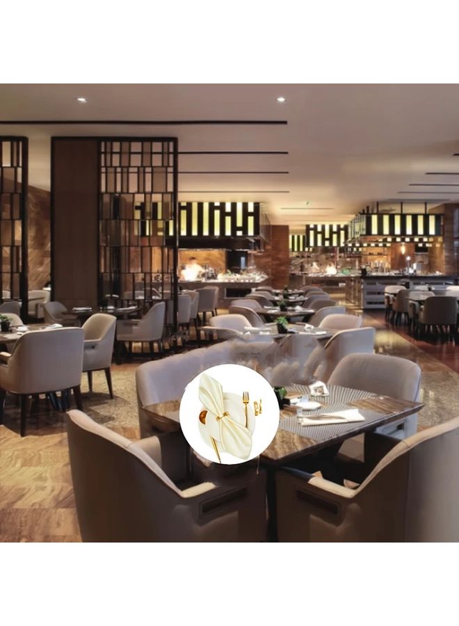 10pcs Golden Stainless Steel Napkin Rings Elegant Modern Metal Holders For Table Settings - Image 4