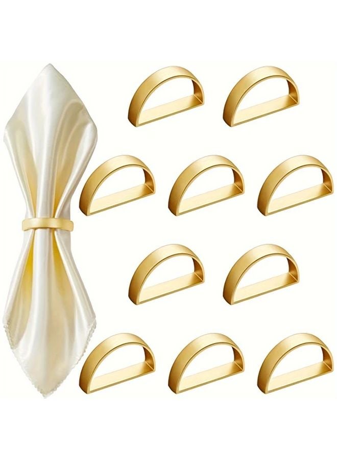 10pcs Golden Stainless Steel Napkin Rings Elegant Modern Metal Holders For Table Settings - Image 2