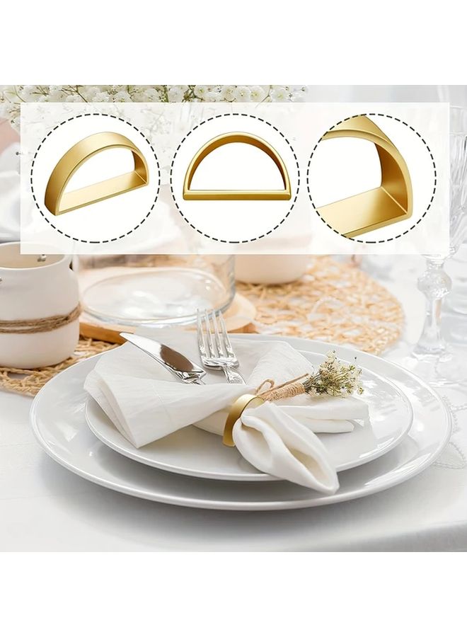 10pcs Golden Stainless Steel Napkin Rings Elegant Modern Metal Holders For Table Settings - Image 5