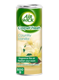 Air Wick Airwick's refreshing carpet odor eliminator freshens the scent, perfumes the air, and is an easy-to-use powder for eliminating unpleasant odors, with a vanilla fragrance, 500 grams.  Paraphrase text  - Image 1