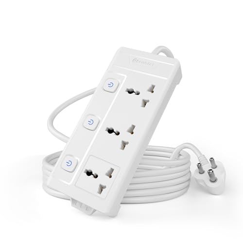 Cablet Extension Board 2500W 10A | 3 Universal Multi Plug Socket with Individual Switch | 1.8 Meter Heavy Duty Cord | LED Indicator, Power Strip & Spike Guard for Home & Office Use - Image 1