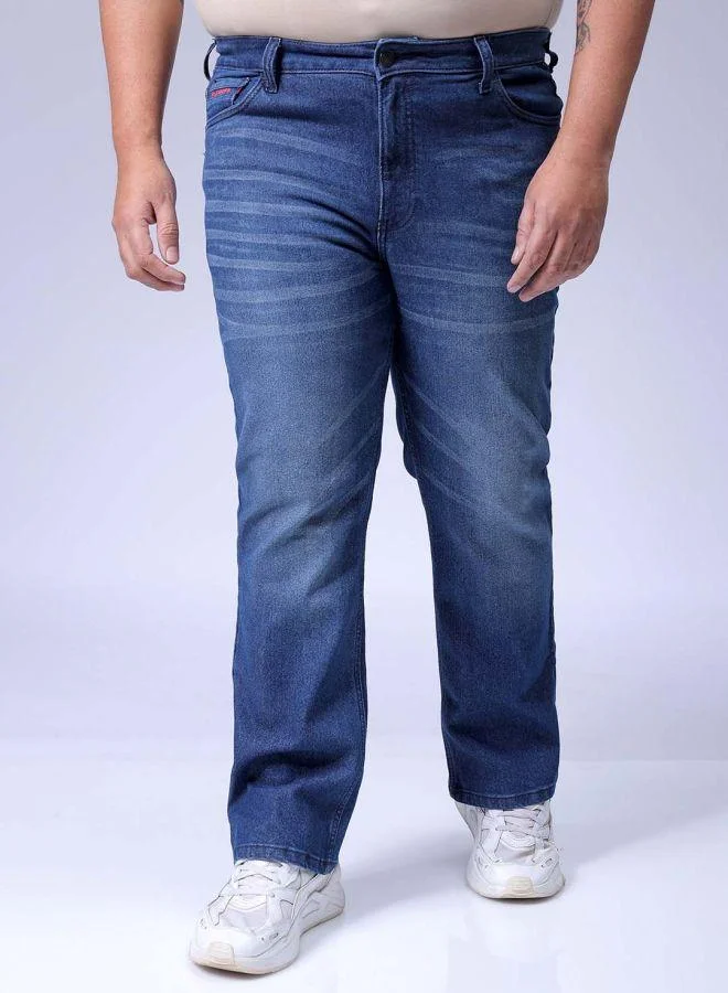 Men Plus Size Bootcut Solid Mid-Rise Stretchable Jeans