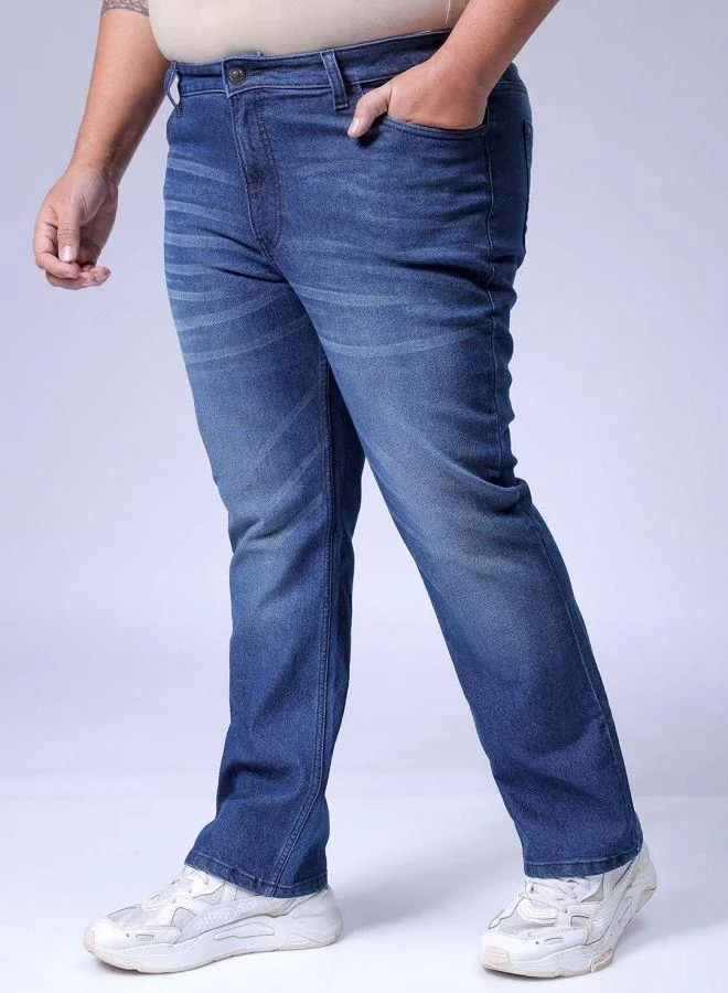 HARDSODA  Men Plus Size Bootcut Solid Mid-Rise Stretchable Jeans for Men | Best Price UAE