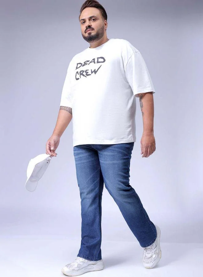 HARDSODA  Men Plus Size Bootcut Solid Mid-Rise Stretchable Jeans for Men | Best Price UAE