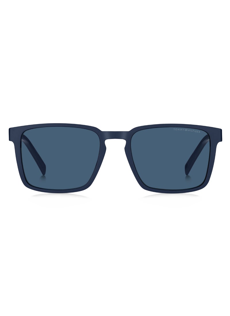 TOMMY HILFIGER Men's UV Protection Rectangular Shape  Sunglasses TH 2088/S BLUE 44 - Lens Size: 43.8 Mm - Mtt Blue M  - Image 3