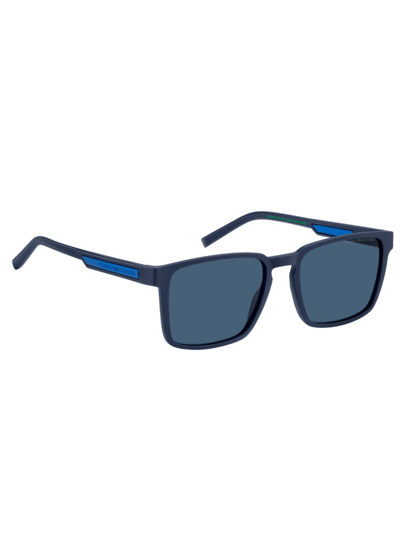 TOMMY HILFIGER Men's UV Protection Rectangular Shape  Sunglasses TH 2088/S BLUE 44 - Lens Size: 43.8 Mm - Mtt Blue M  - Image 2