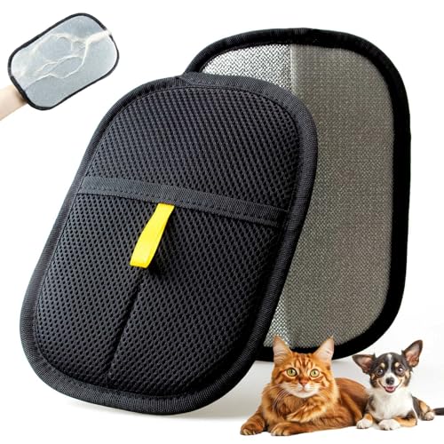POUPUA Thickened Pet Hair Removal Glove Electrostatic Cat Dog Hair Remover Glove Reusable Magic Brush Pet Hair Remover Tool for Couch Carpet and Car Seat Black1 Pack - Image 1