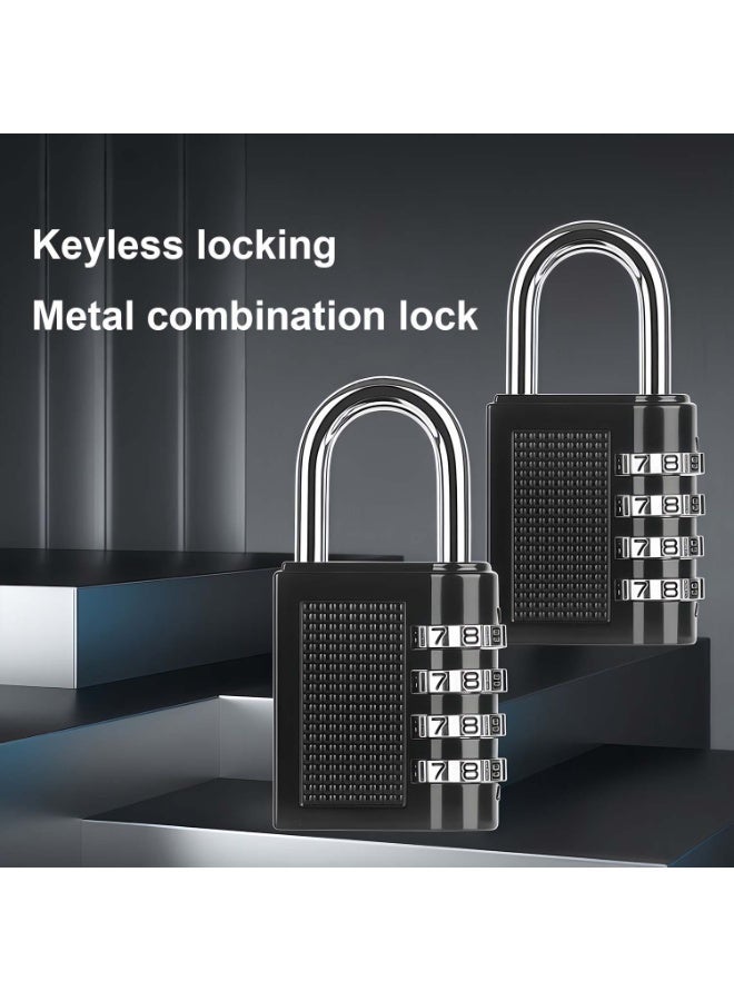 أقفال الأمتعة مع قفل مركب مكون من 4 أرقام وقفل كلمة مرور مع قفل للجسم لحقيبة السفر وحقيبة البدلة وخزائن الصالة الرياضية وأقفال الدراجات - Image 2