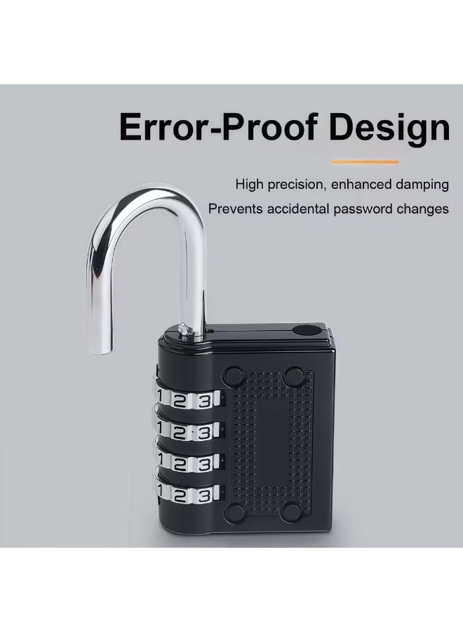 أقفال الأمتعة مع قفل مركب مكون من 4 أرقام وقفل كلمة مرور مع قفل للجسم لحقيبة السفر وحقيبة البدلة وخزائن الصالة الرياضية وأقفال الدراجات - Image 4
