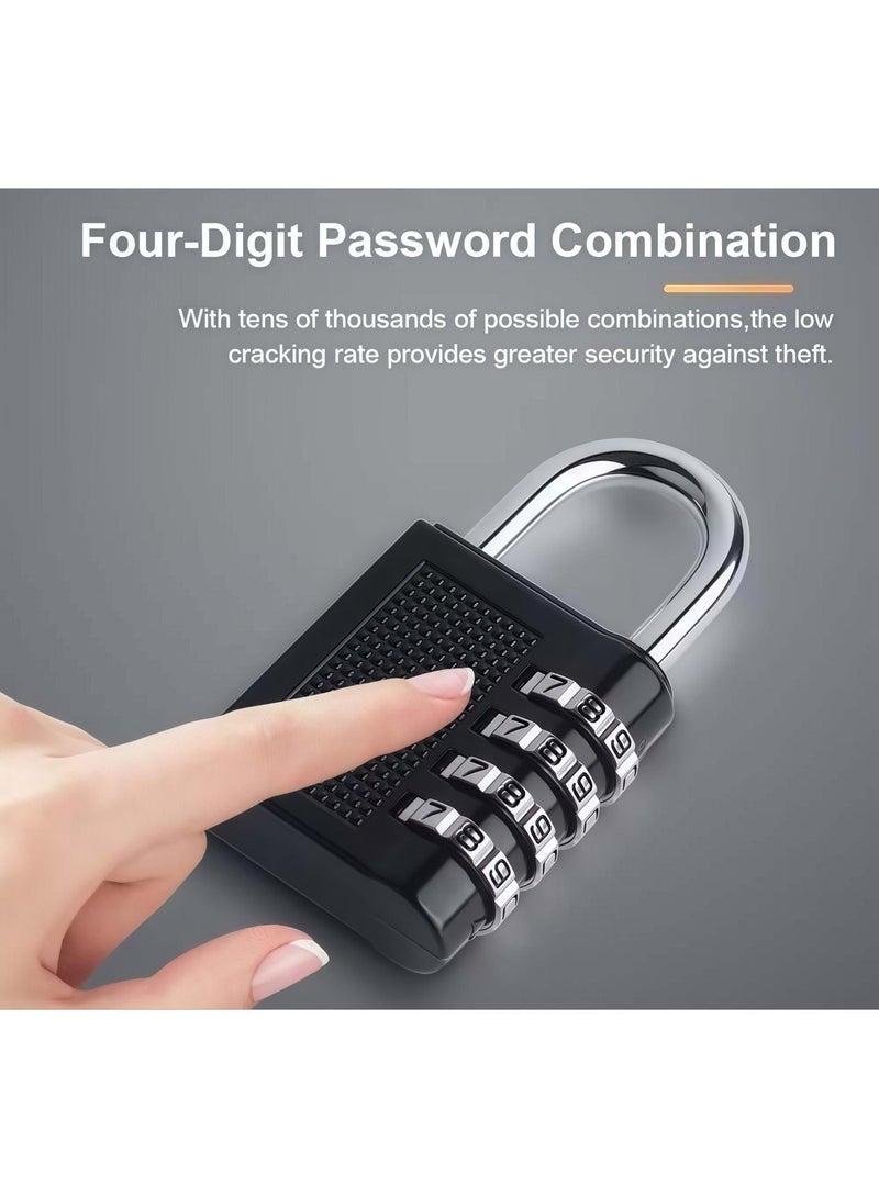 أقفال الأمتعة مع قفل مركب مكون من 4 أرقام وقفل كلمة مرور مع قفل للجسم لحقيبة السفر وحقيبة البدلة وخزائن الصالة الرياضية وأقفال الدراجات - Image 5