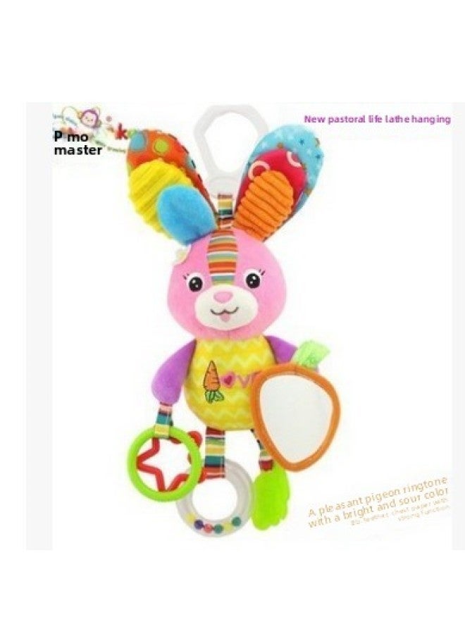 Happy Monkey Baby Animal Rattle Bed Hanging Newborn Baby With Teeth Rubber Bb Ring Paper Car Hanging-Color:HMK Duck Ringing Paper Car Hanger - Image 4