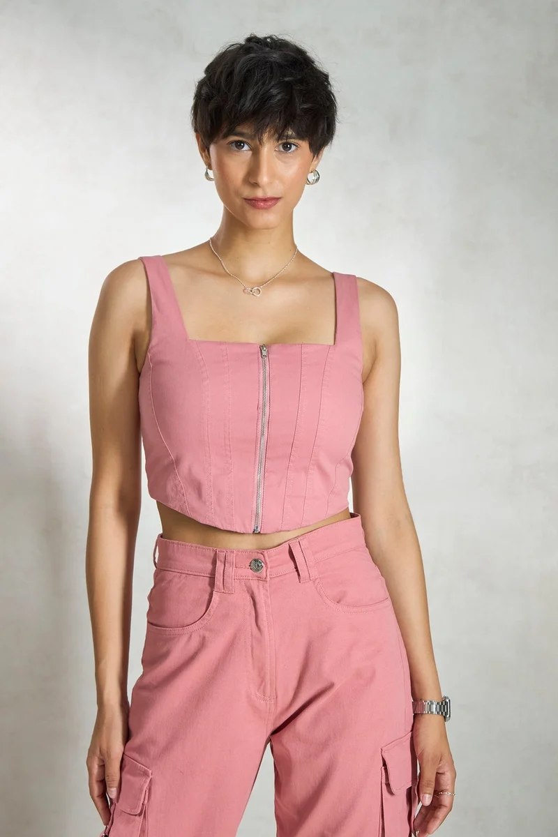 Virgio Cotton Stretch Vacation Plush Seamed Corsets for Women