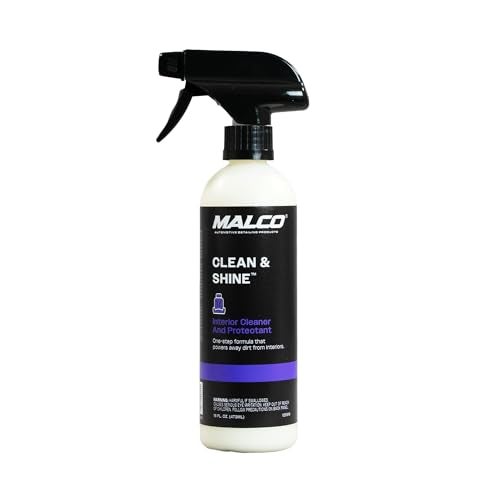Malco Clean and Shine Interior Car Cleaner and Dressing Best Interior Car Care to Restore Leather Plastic and Vinyl 1 Simple Step To Clean Condition and ProtectNonGlare Satin Finish 125916 - Image 1