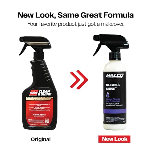 Malco Clean and Shine Interior Car Cleaner and Dressing Best Interior Car Care to Restore Leather Plastic and Vinyl 1 Simple Step To Clean Condition and ProtectNonGlare Satin Finish 125916 - Image 3