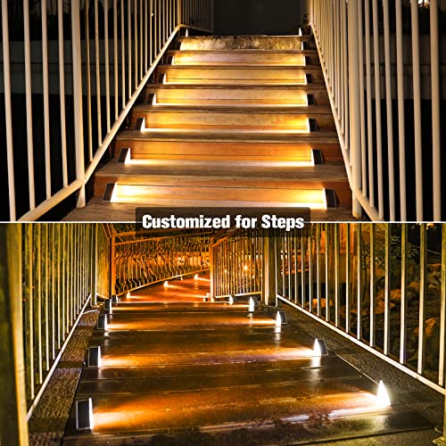 VOLISUN Solar Stair Lights 6 Pack, Solar Step Lights Outdoor Waterproof IP67, LED Outdoor Step Light,Outdoor Light Decor for Garden Stair, Deck, Front Step, Front Porch, and Patio（3000K） - Image 3