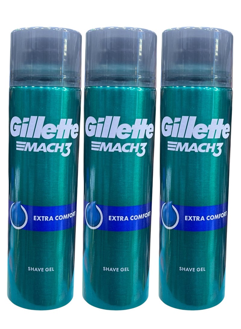 جل حلاقة جيليت ماك 3 اكسترا كومفورت للرجال، 200 مل (عبوة من 3 قطع) - Image 1