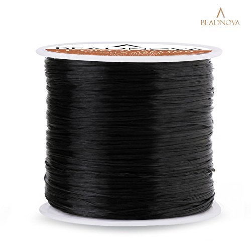 BEADNOVA 1mm Elastic Stretch Crystal String Cord for Jewelry Making Bracelet Beading Thread 60m/roll (Black) - Image 2