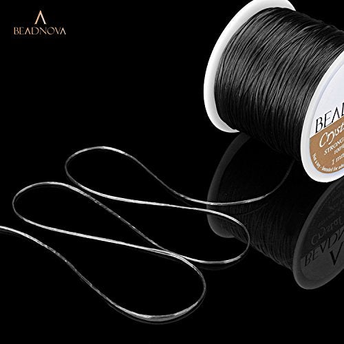 BEADNOVA 1mm Elastic Stretch Crystal String Cord for Jewelry Making Bracelet Beading Thread 60m/roll (Black) - Image 5