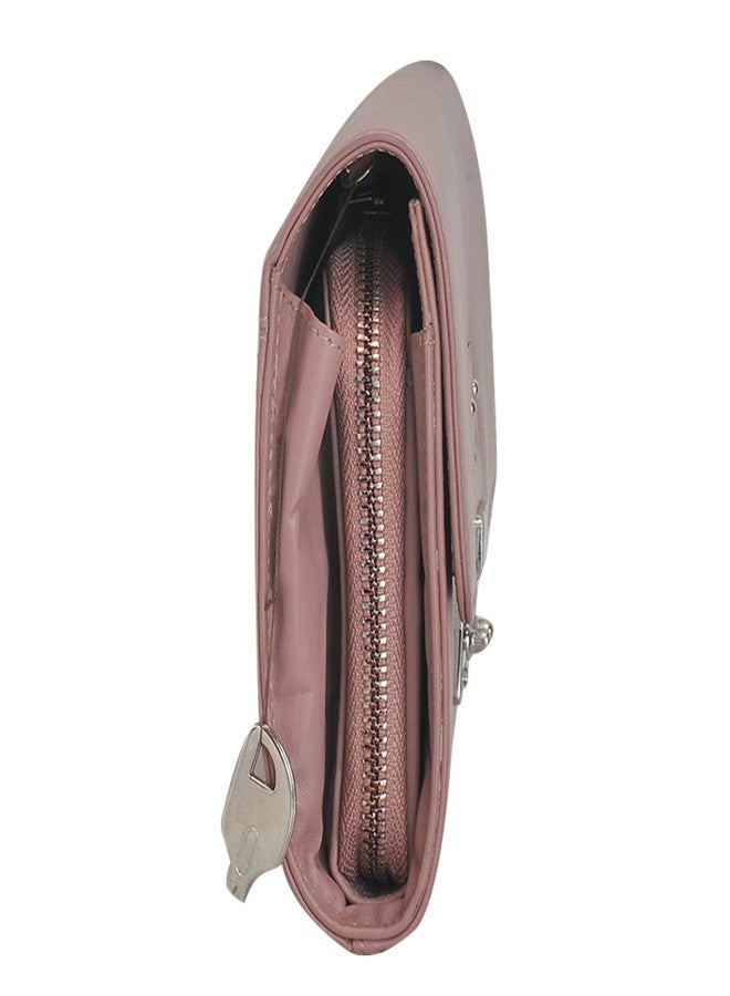 MANDAVA Genuine Nappa Leather Ladies Hand Bag With Lock (PINK) - Image 3