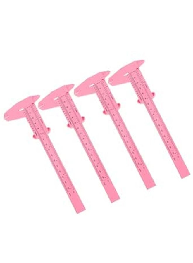 Pink Plastic Vernier Caliper Set 4 Pcs 0 150mm Manual Sliding Gauge for Students Science Experiments - Image 1