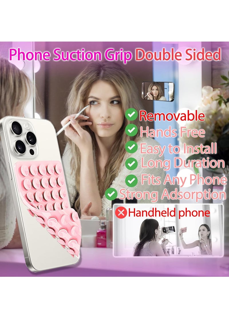 General Suction Phone Case Mount, Silicon Adhesive Phone Accessory for iPhone and Android, Hands-Free Fidget Toy Mirror Shower Phone Holder, Tiktok Videos and Selfies  - Image 2