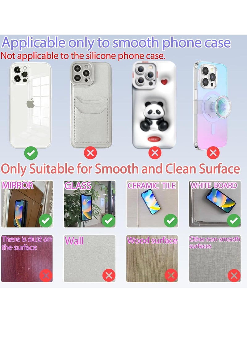 General Suction Phone Case Mount, Silicon Adhesive Phone Accessory for iPhone and Android, Hands-Free Fidget Toy Mirror Shower Phone Holder, Tiktok Videos and Selfies  - Image 5