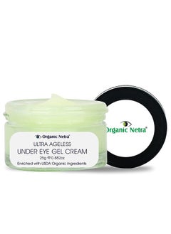 Organic Netra® Ultra Ageless Under Eye Gel Cream Anti-Aging Deep Under Eye Skincare Made With Usda Organic Ingredients For Dark Circles Fine Lines & Puffiness 25 gm