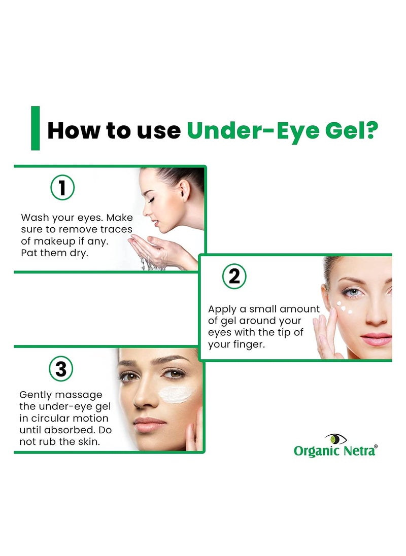 Organic Netra - Organic Netra® Ultra Ageless Under Eye Gel Cream Anti-Aging Deep Under Eye Skincare Made With Usda Organic Ingredients For Dark Circles Fine Lines & Puffiness 25 gm - Image 1