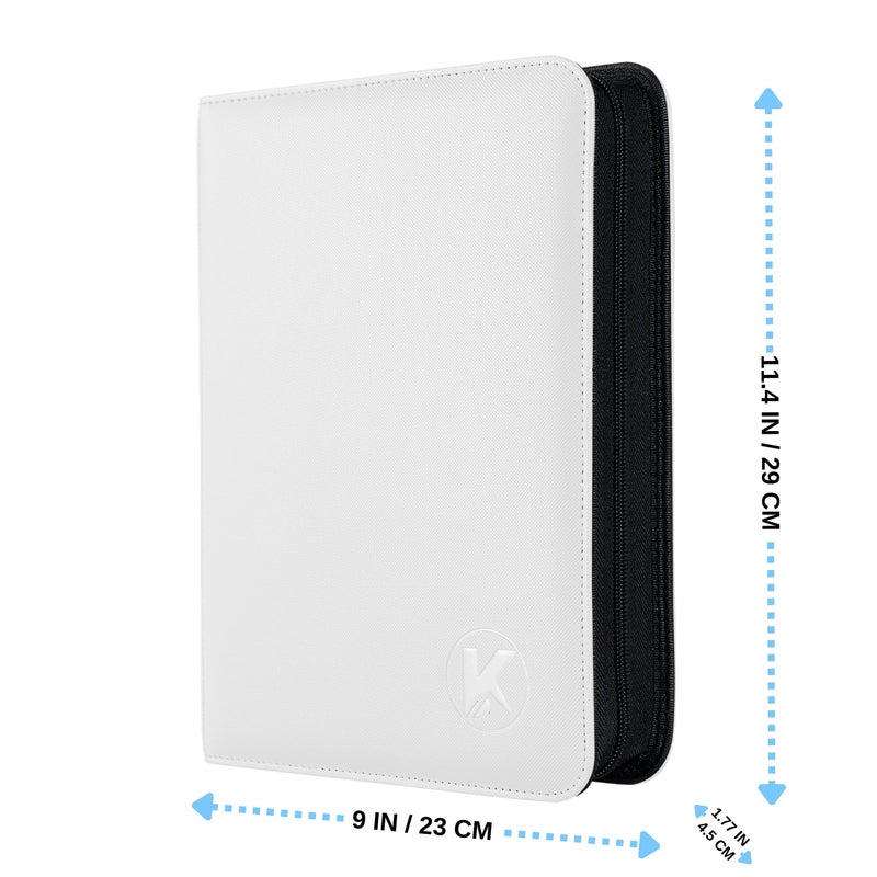 KUOOKING Top loader Binder, Holds 128+ Toploaders, 4 Pocket Top Loader Card Storage Case, Double-Sided Pockets for trading card in 3 x 4'' Toploadersï¼ˆWhiteï¼‰ - Image 5