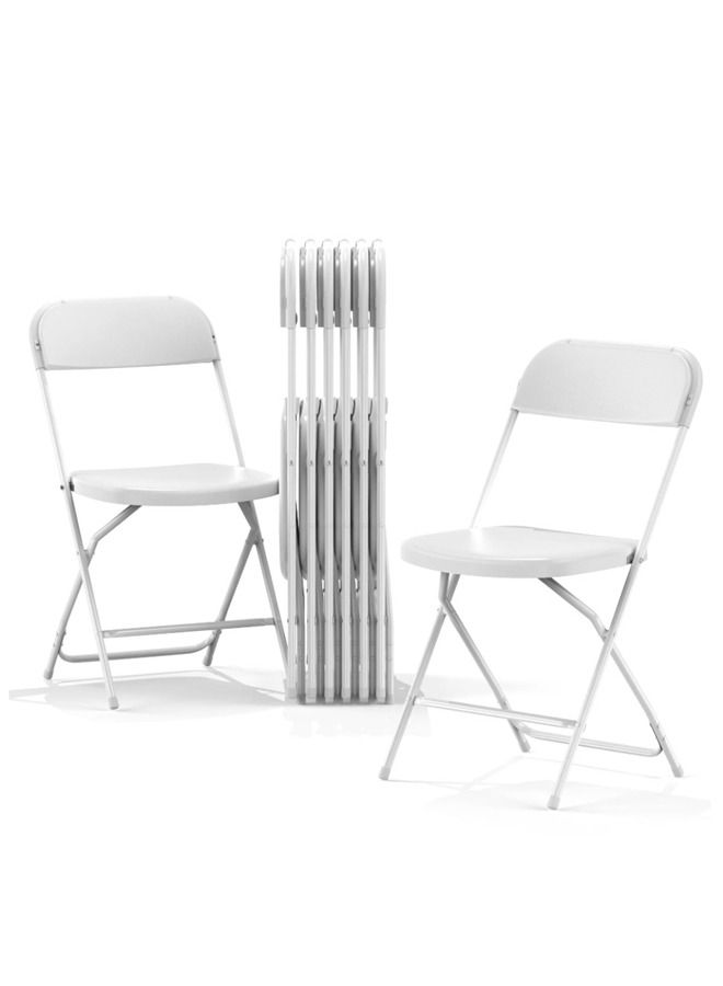 Yulan Outdoor Folding Plastic Chair Molded Seat & Back Stackable Indoor Outdoor, Steel Frame, Heavy Duty, Used for Party, Garden, Patio, Dining, Wedding, Camping, Events YZ104-0379 Pack of 6 - Image 1