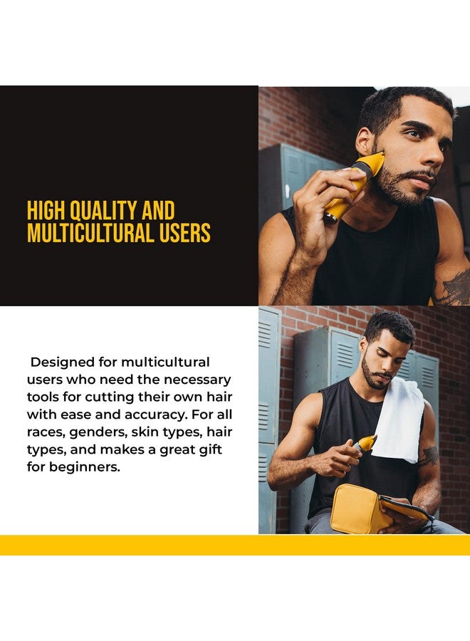 The Cut Buddy هي قطع صديق؛ قصافة للمبتدئين؛ قصافة شعر ولحية لاسلكية سهلة الاستخدام؛ مطلية بالتيتانيوم؛ لن تسخن، تبقى هادئة وتظل الشفرات حادة؛ صفراء - Image 5