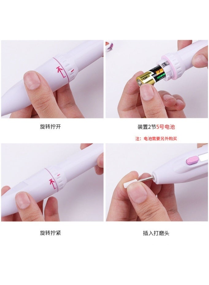 حفرة الأظافر الكهربائية ، مجموعة مقطع الأظافر الكهربائية الصغيرة المحمولة 5 في 1 ، أداة تقطيع الأظافر المهنية ، مناسبة للأظافر هلام الأكريليك ، ورعاية الأصابع والأصبع ، للتلميع والجمال والتلميع (الوردي) - Image 2