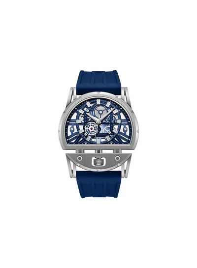 بوليس Men's Daintree 2.0 Navy Dial Navy Silicone Strap Analog Watch for Men - 46mm