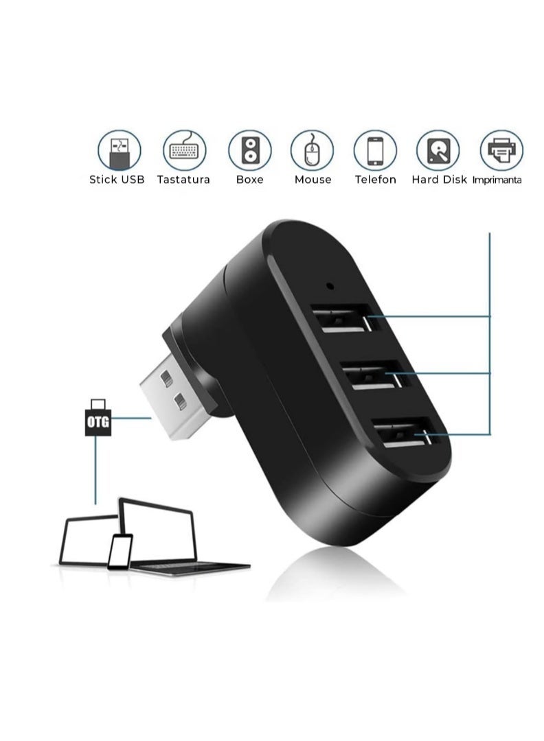 USB Hub Multi-Port Adapter with Ports USB Extension Splitter Design High-Speed Data Transmission with Voltage-stabilizing Chip for Laptop and Desktop Expansion - Image 3