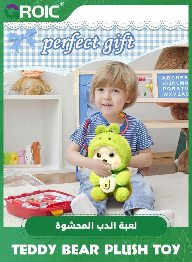 GROIC Cute Bear Plush Toy, 28cm Teddy Bear Cross-dressing Crocodile Stuffed Animal Plush, Little Bear Plushies Cute Soft Stuffed, Kawaii Bear Plush Doll Companion Toys Gift for Kids (Crocodile) - Image 3