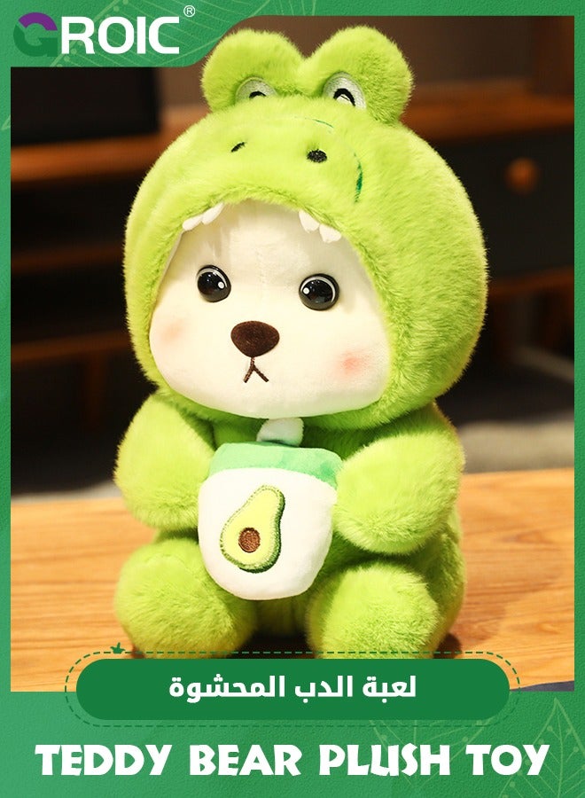 GROIC Cute Bear Plush Toy, 28cm Teddy Bear Cross-dressing Crocodile Stuffed Animal Plush, Little Bear Plushies Cute Soft Stuffed, Kawaii Bear Plush Doll Companion Toys Gift for Kids (Crocodile) - Image 1