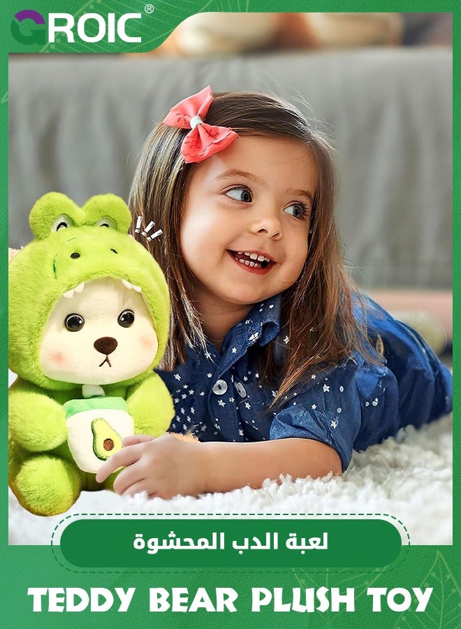 GROIC Cute Bear Plush Toy, 28cm Teddy Bear Cross-dressing Crocodile Stuffed Animal Plush, Little Bear Plushies Cute Soft Stuffed, Kawaii Bear Plush Doll Companion Toys Gift for Kids (Crocodile) - Image 5