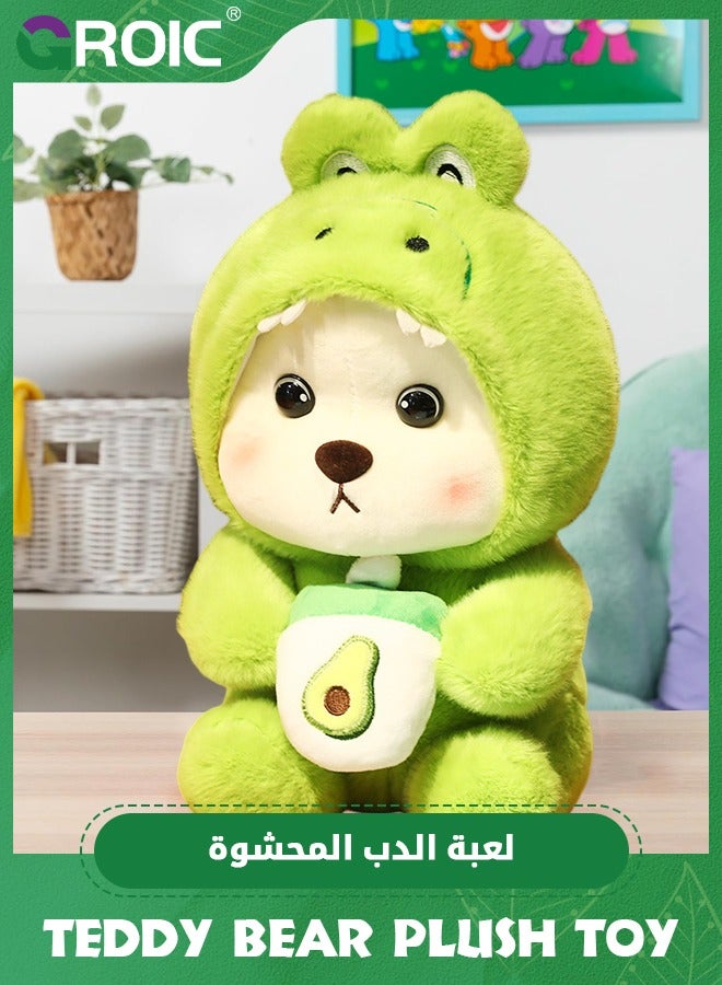 GROIC Cute Bear Plush Toy, 28cm Teddy Bear Cross-dressing Crocodile Stuffed Animal Plush, Little Bear Plushies Cute Soft Stuffed, Kawaii Bear Plush Doll Companion Toys Gift for Kids (Crocodile) - Image 2