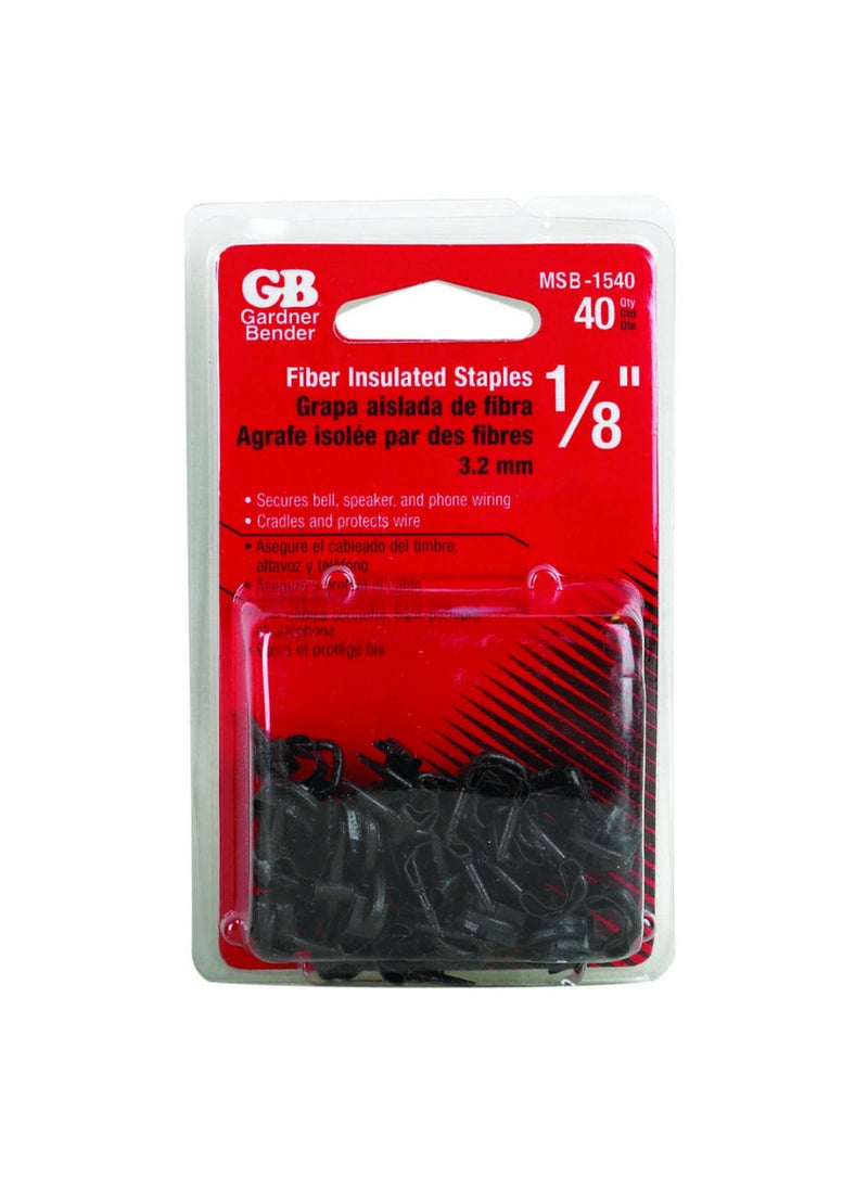 Gardner Bender - Gardner Bender Zinc Plated Steel Insulated Bell Wire Staple Pack 40Pc 3.2mm - Image 1