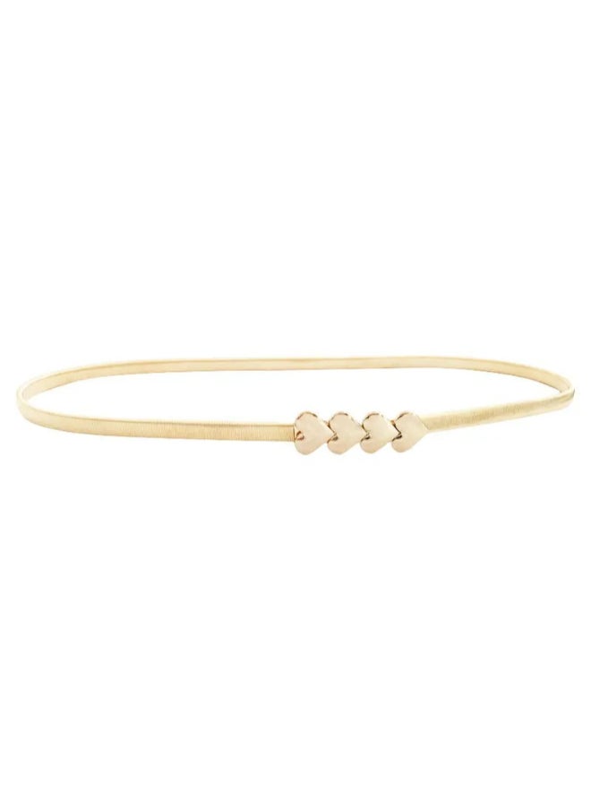 Generic Golden Metal Spring Belt for Her - Heart  - Image 1
