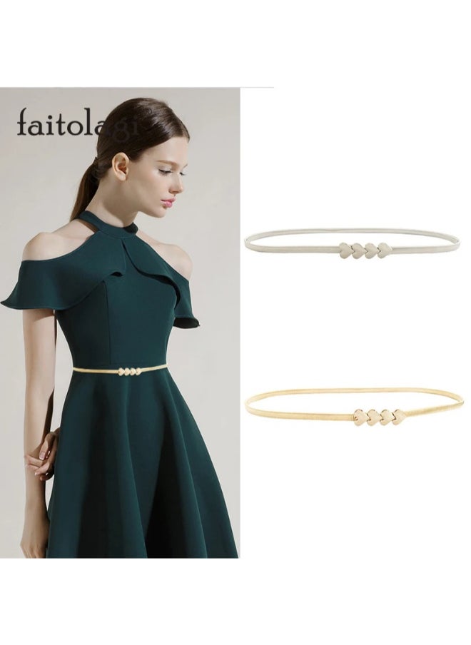 Generic Golden Metal Spring Belt for Her - Heart  - Image 2
