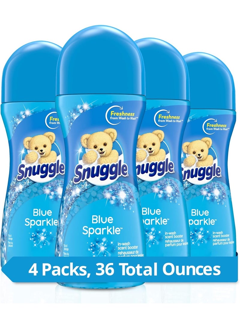 Snuggle Scent Shakes in-Wash Scent Booster Beads, Blue Sparkle, 9 Ounce (Pack of 4) - Image 1