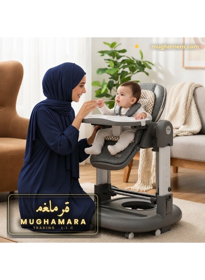 كرسي أطفال مرتفع 3 في 1، أرجوحة، ومشاية - Image 3