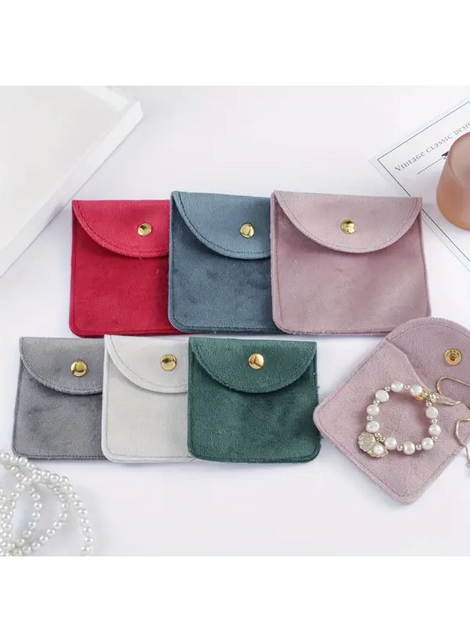 15 Pcs White Reusable Fabric Jewelry Gift Bags With Snap Closure 10x10cm - Image 1