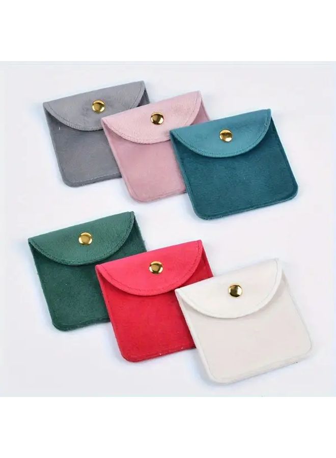 15 Pcs White Reusable Fabric Jewelry Gift Bags With Snap Closure 10x10cm - Image 4