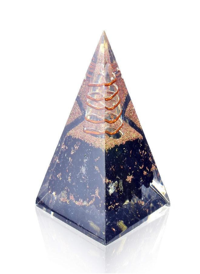 Orgonite Crystal - Orgone Pyramid-Black Tourmaline-Crystal-Chakra Balancing Orgone Energy Generator- Nubian Orgonite Pyramid for E-Emission Protection - Healing Crystal-Meditation-Yoga - Image 1