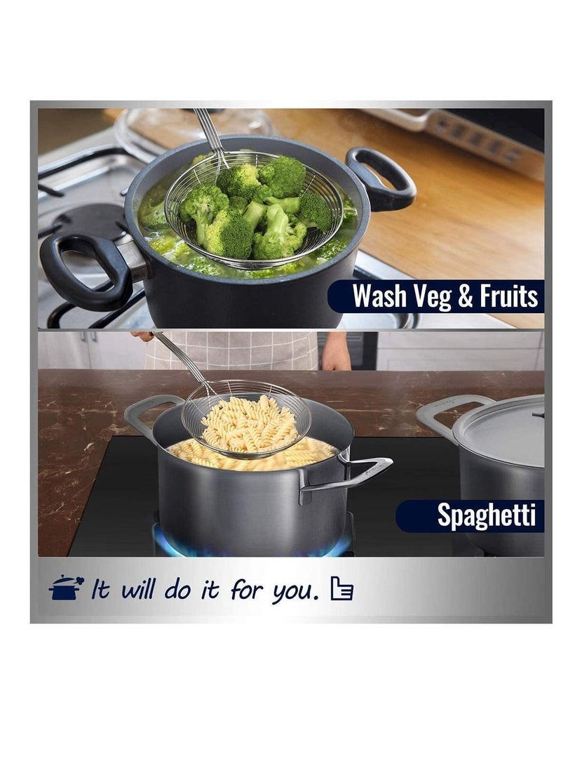 واي آند دي Stainless Steel Solid Spider Strainer Skimmer Ladle (Small, 5.4in) - Image 2